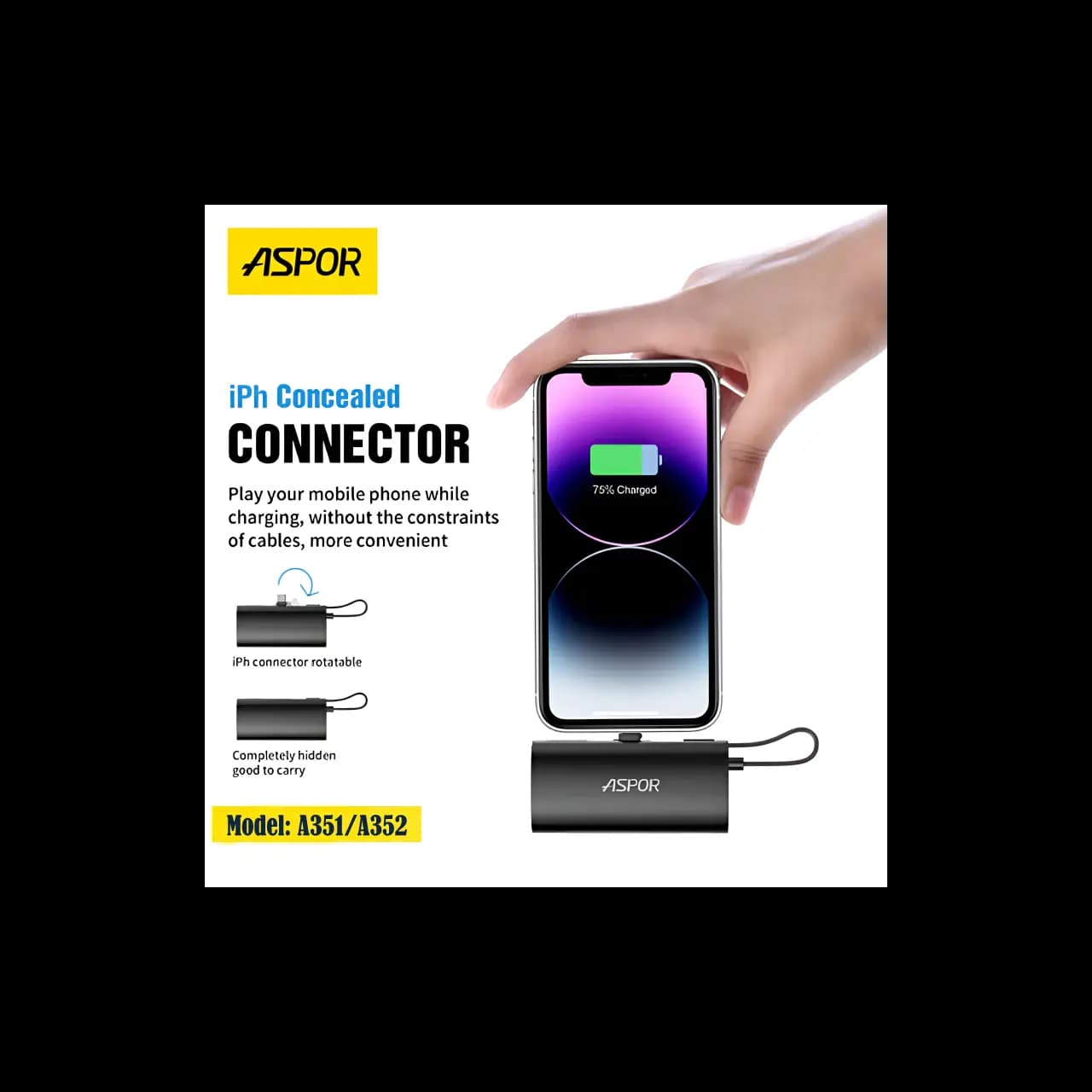 Aspor A352 2 TYPE-C Flexible Portable Mini 5000mAh Power Bank